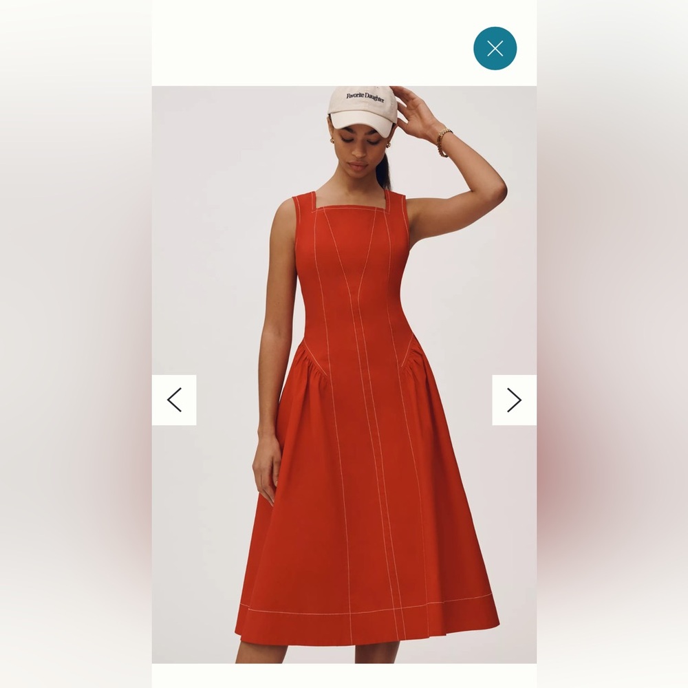 Anthropologie High-Neck Seamed Midi Dress